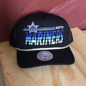 Seattle Mariners Black mesh trucker snapback hat Adjustable Cap baseball MLB new